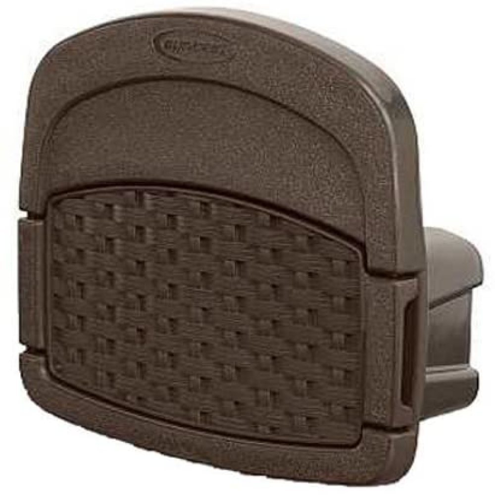 Suncast Deluxe Garden Hose Hangout with Storage Compartment - Garden Hose Reel That Holds of Garden Hose - Storage Compartment for Nozzles, Garden Gloves and Hose Accessories - Brown Wicker