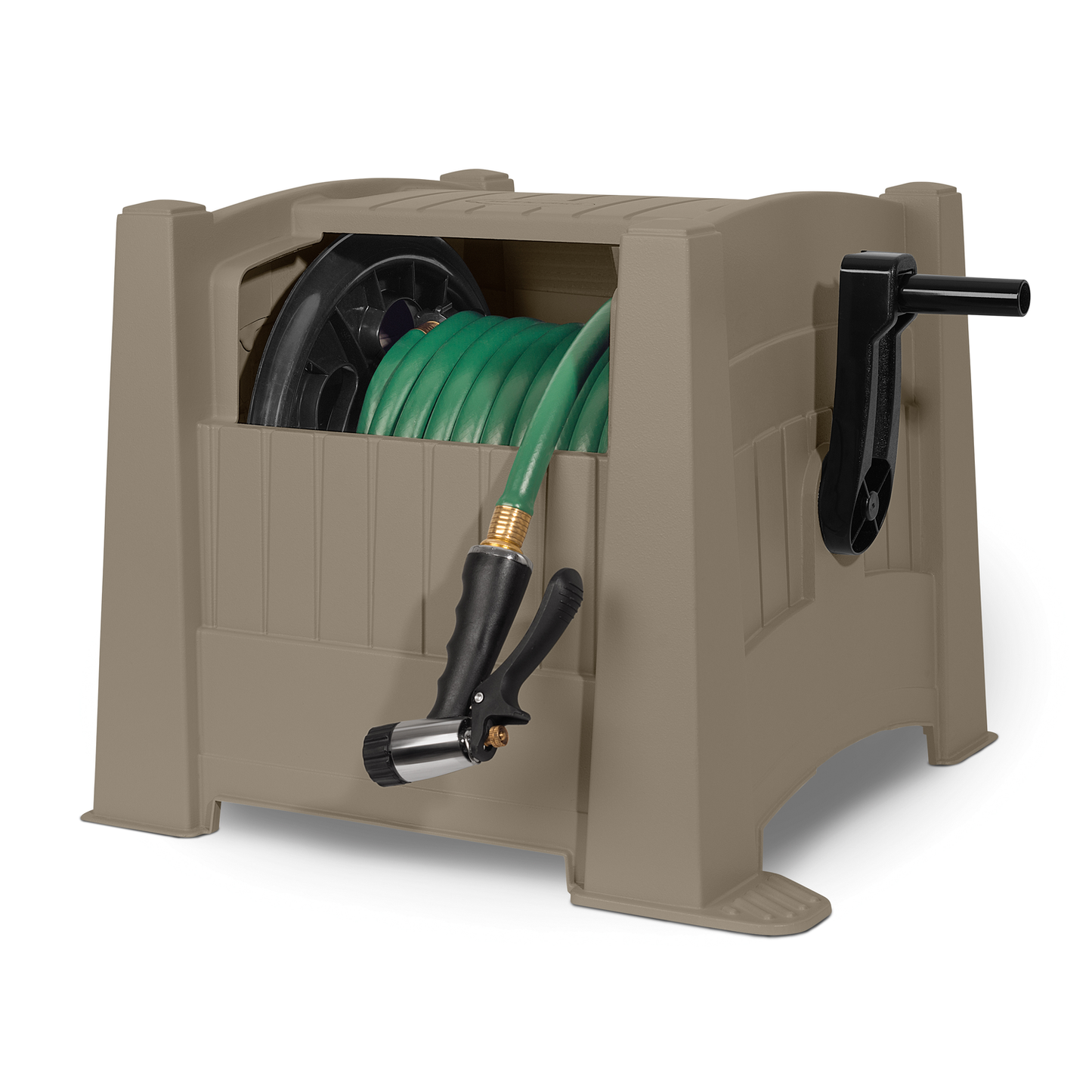 Suncast 100 Ft. Outdoor Hose Hideaway, Tan