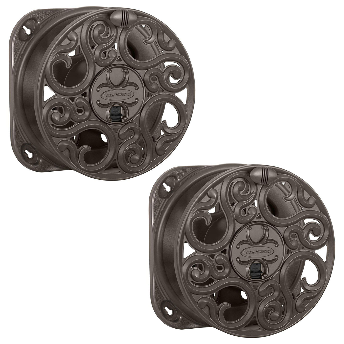 Suncast Sidewinder Decorative Bronze 60' Wall Mount Hose Reel Hardware > Hardware Accessories > Tool Storage & Organization > Garden Hose Storage Suncast 2 Pack