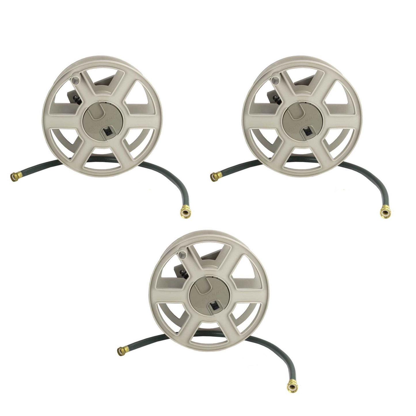 Suncast 100 Ft. Sidewinder® Mounted Resin Hose Reel, Taupe Hardware > Hardware Accessories > Tool Storage & Organization > Garden Hose Storage Suncast 3