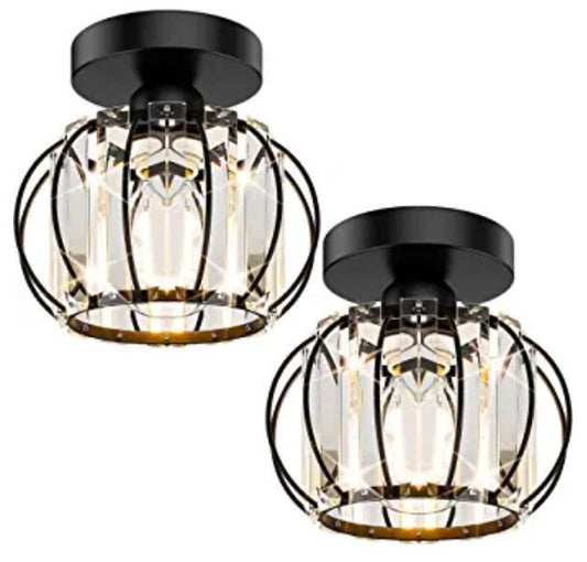 2-Pack Semi Flush Mount Ceiling-Black : 2 Pack