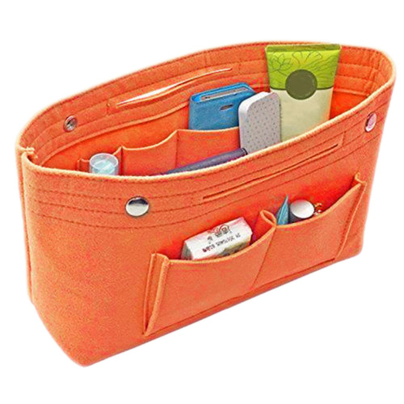Women Thicken Large Capacity Cosmetic Storage Bag Travel Insert Organizer Handbag Purse Makeup Bag Hardware > Hardware Accessories > Tool Storage & Organization > Tool Organizer Liners & Inserts Jkerther Orange One Size