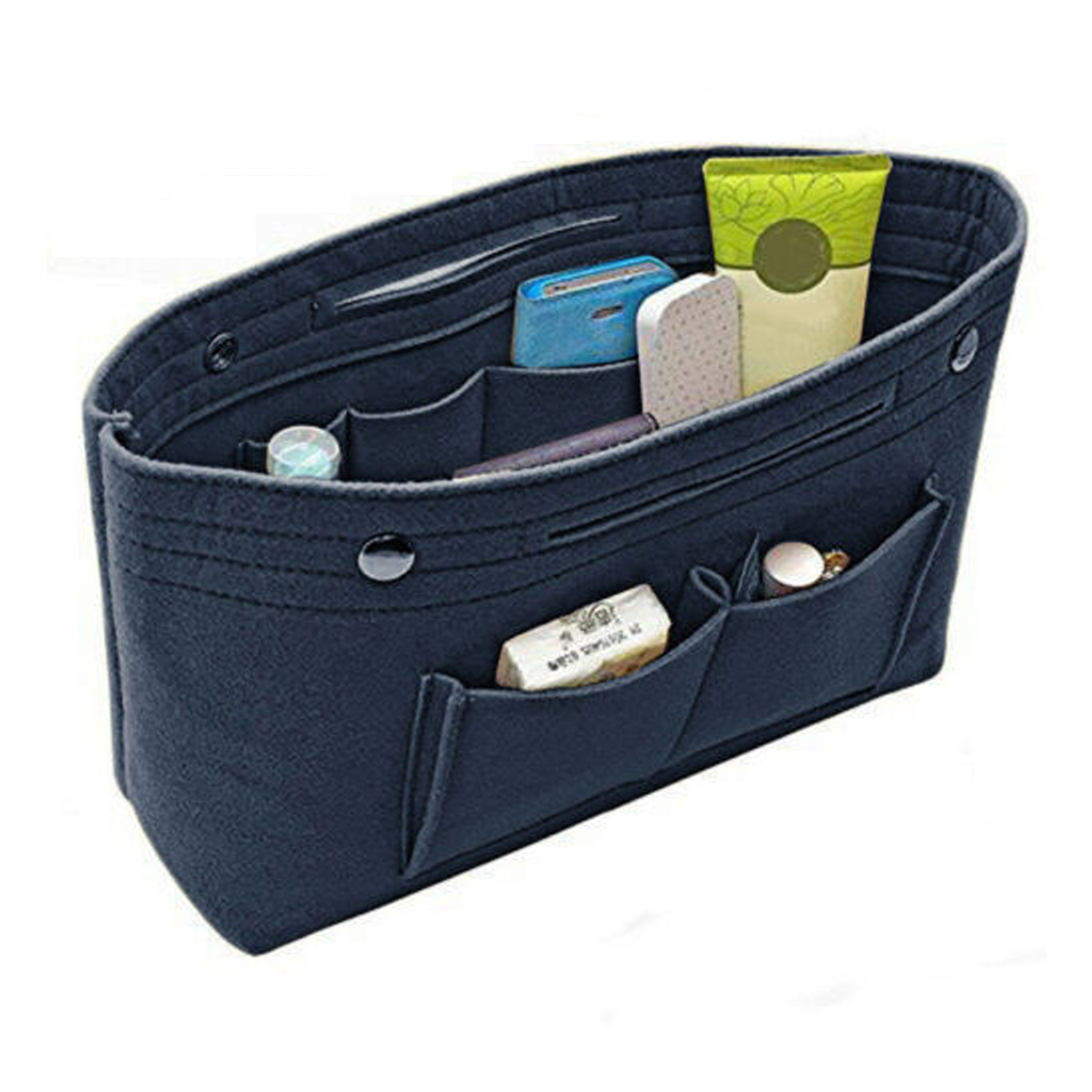 Women Handbag Organizer Bag Multi Pockets Felt Travel Bag Insert Liner Purse Travel Cosmetic Bag Hardware > Hardware Accessories > Tool Storage & Organization > Tool Organizer Liners & Inserts SHIBAOZI Blue One Size