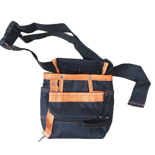 SANWOOD Tools Waist Bag Oxford Tools Belt Waist Bag Pocket Outdoor Work Handy Hardware Storage Pouch Hardware > Hardware Accessories > Tool Storage & Organization > Tool & Equipment Belts Sanwood Black+Orange