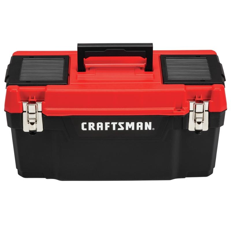 1PK Craftsman 20 In. Plastic Tool Box 9.7 In. W X 9.75 In. H Black/Red