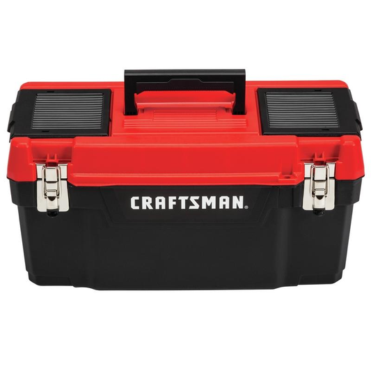 1PK Craftsman 20 In. Plastic Tool Box 9.7 In. W X 9.75 In. H Black/Red