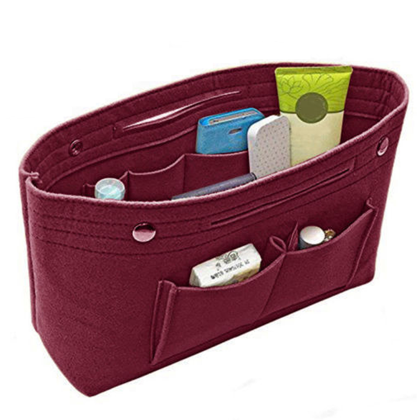 Women Handbag Organizer Bag Multi Pockets Felt Travel Bag Insert Liner Purse Travel Cosmetic Bag Hardware > Hardware Accessories > Tool Storage & Organization > Tool Organizer Liners & Inserts SHIBAOZI Red One Size