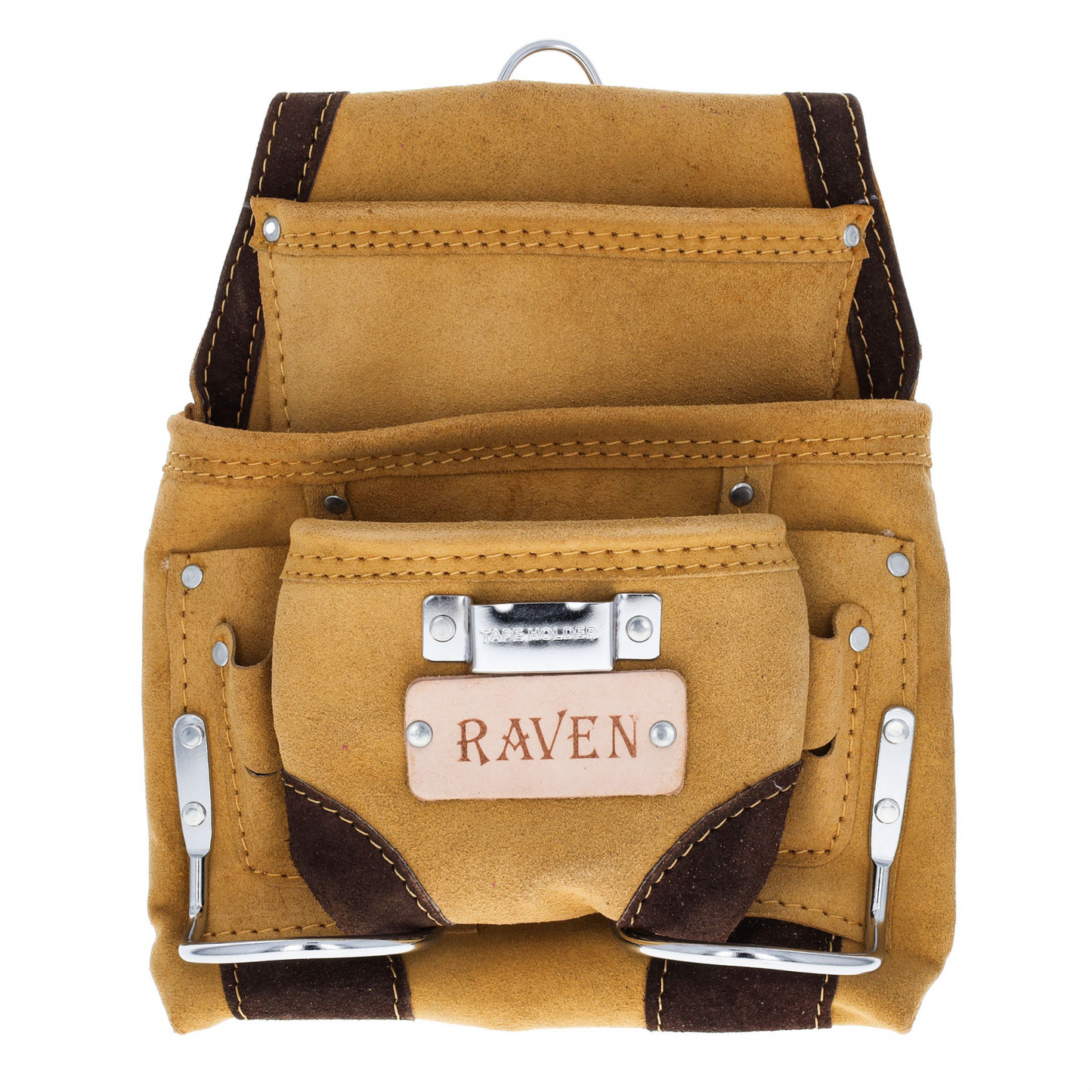 10 Pocket Suede Leather Tool Bag Heavy Duty Carpenter Storage Pouch - Tan Hardware > Hardware Accessories > Tool Storage & Organization > Tool & Equipment Belts Universal Tool Tan