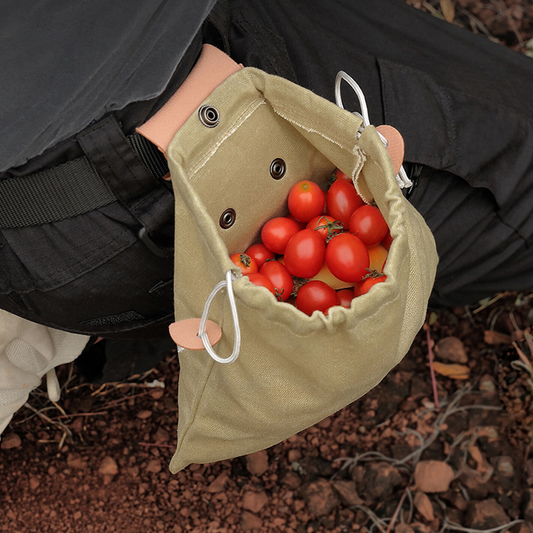 Walmeck Foraging Bag Fruit Picking Bag Waist Hanged Tool Bag Canvas Foraging Pouch Jungle Food Bag Hardware > Hardware Accessories > Tool Storage & Organization > Tool Bags LIKE DESIGN Green