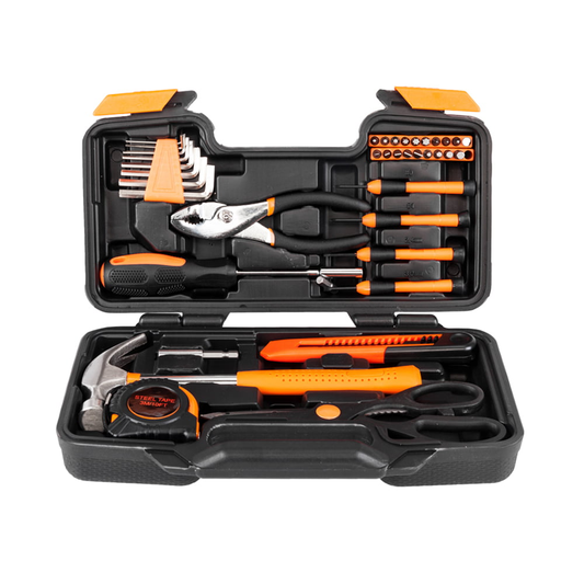 Salonmore Orange Tool Set, General Household 39 Piece Hand Tool Kit, with Plastic Toolbox Hardware > Hardware Accessories > Tool Storage & Organization > Tool Boxes LIKE DESIGN Orange