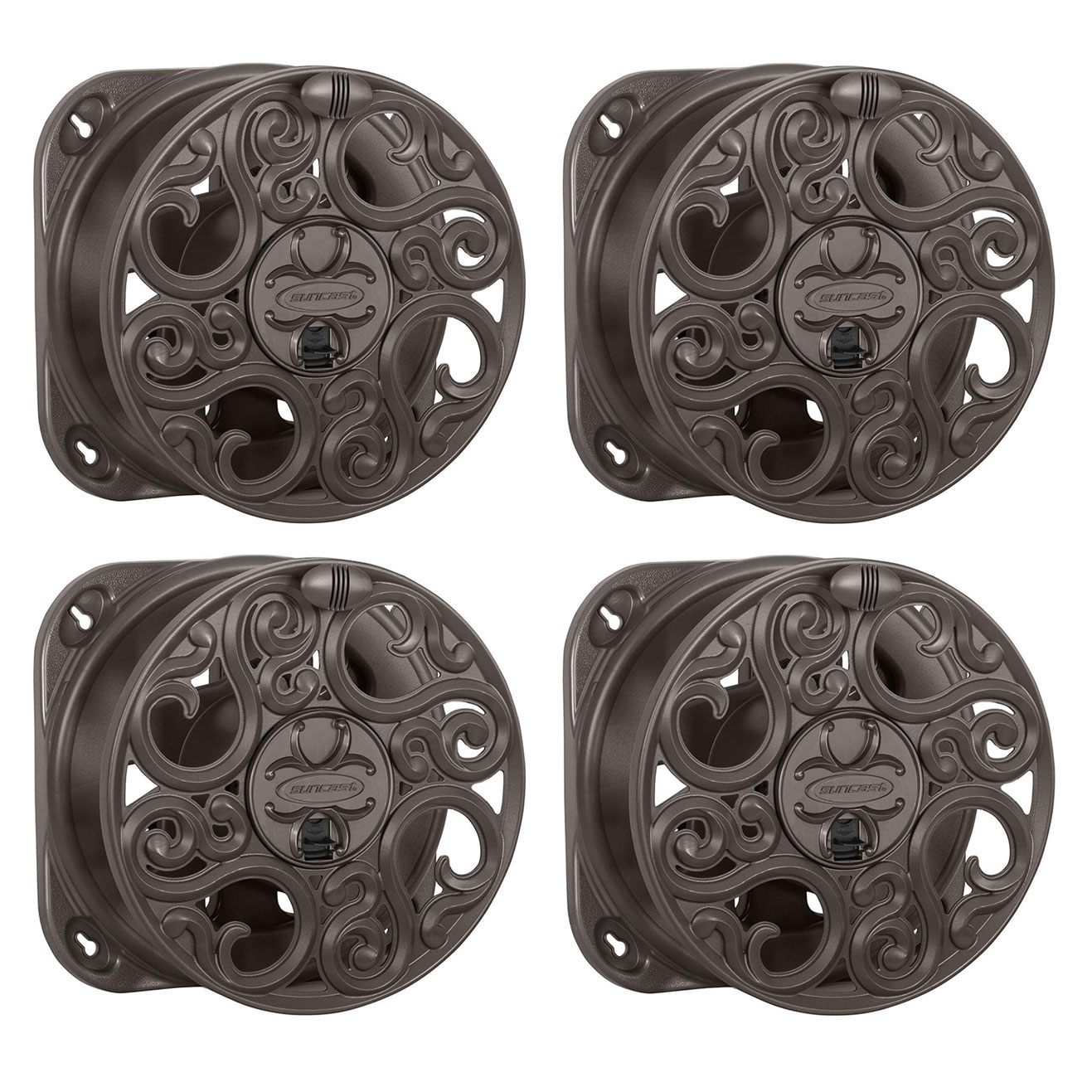 Suncast Sidewinder Decorative Bronze 60' Wall Mount Hose Reel Hardware > Hardware Accessories > Tool Storage & Organization > Garden Hose Storage Suncast 4 Pack