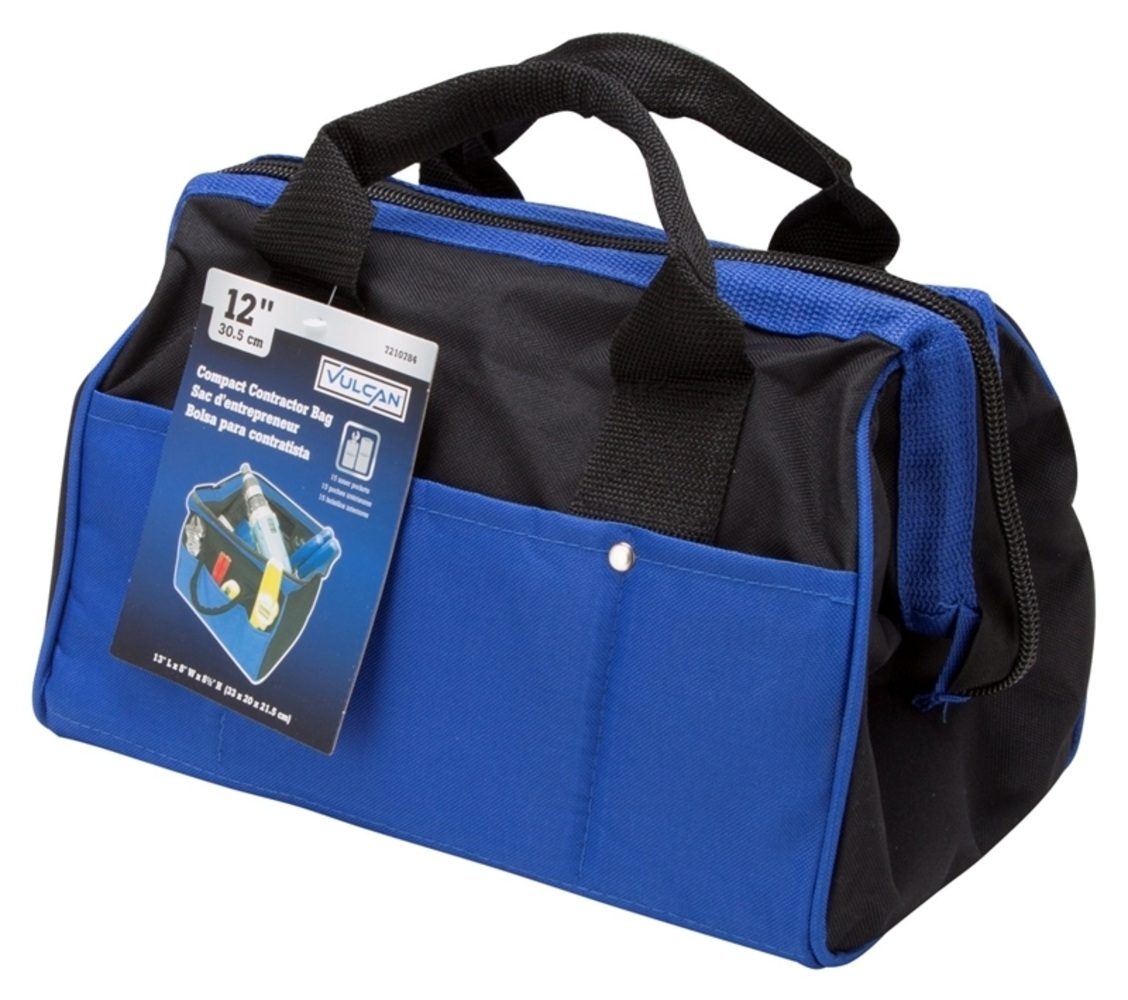 Vulcan Contractor Tool Bag, 12 in L, 21 Pockets