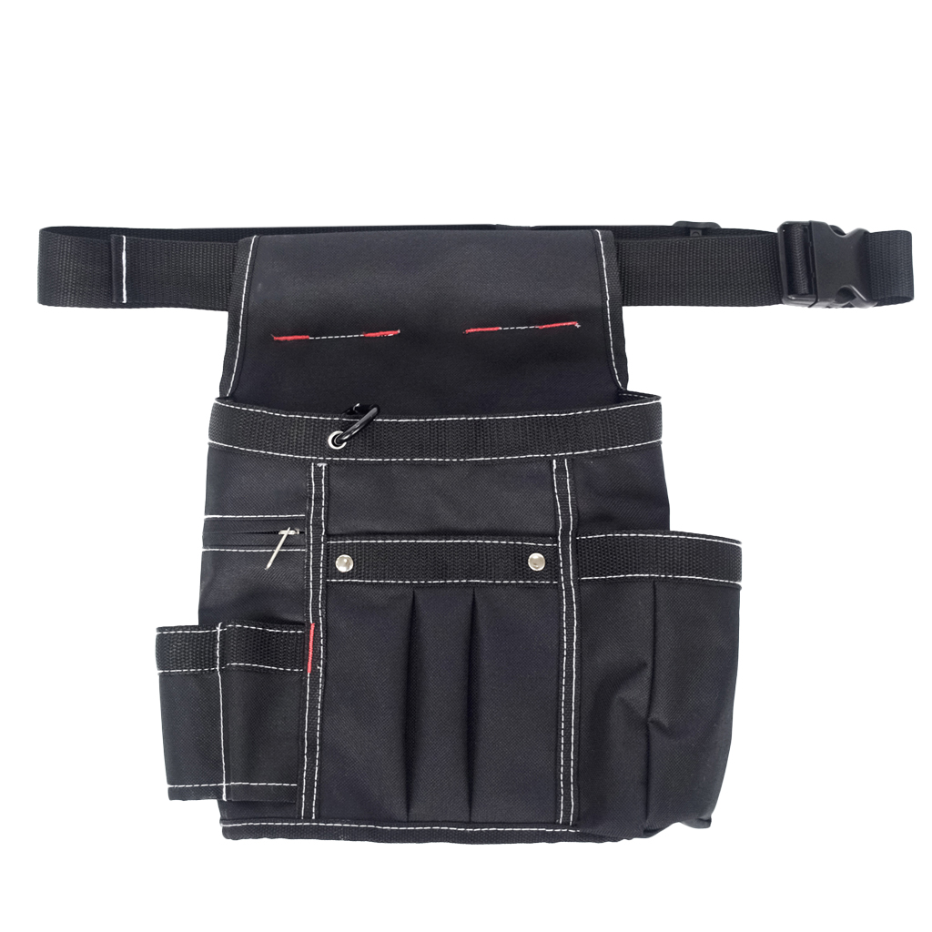 Slot Pouch Tool Belt Bag Electrician Carpenter Contractor Khaki Hardware > Hardware Accessories > Tool Storage & Organization > Tool & Equipment Belts SunniMix Black