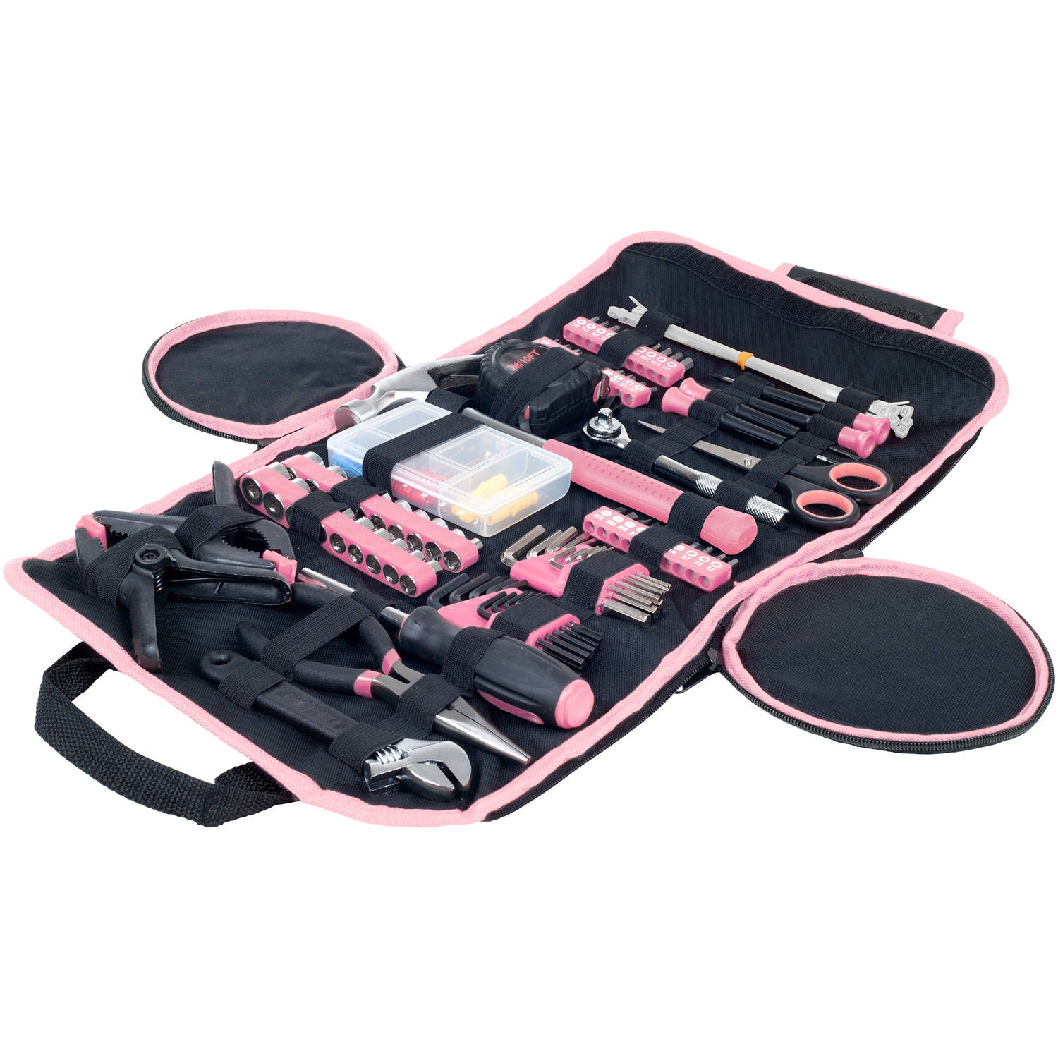 Stalwart 86-Piece Household Hand Tool Set with Roll-Up Bag, 75-HT1086 Hardware > Hardware Accessories > Tool Storage & Organization > Tool Bags TRADEMARK GAMES INC Pink