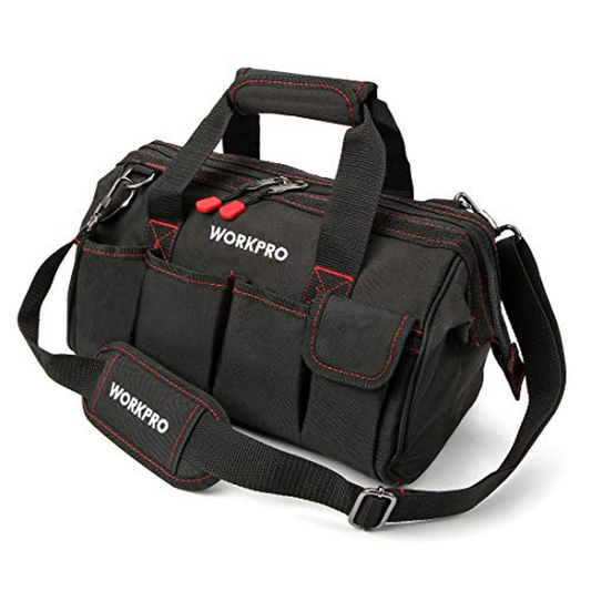WORKPRO 14-Inch Tool Bag, Multi-Pocket Tool Organizer with Adjustable Shoulder Strap, W081021A