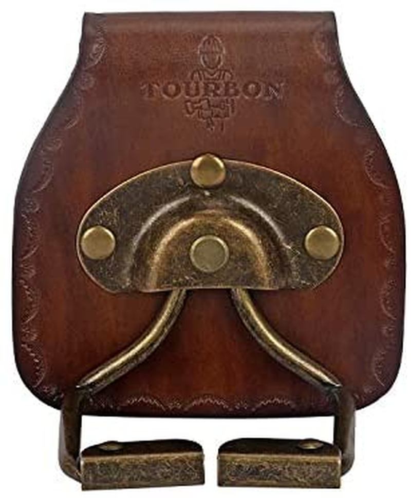 TOURBON Leather Belt Tool Holster Steel Loop Hammer Carrying Holder Hardware > Hardware Accessories > Tool Storage & Organization > Tool & Equipment Belts TOURBON Vintage Brown - Type 2