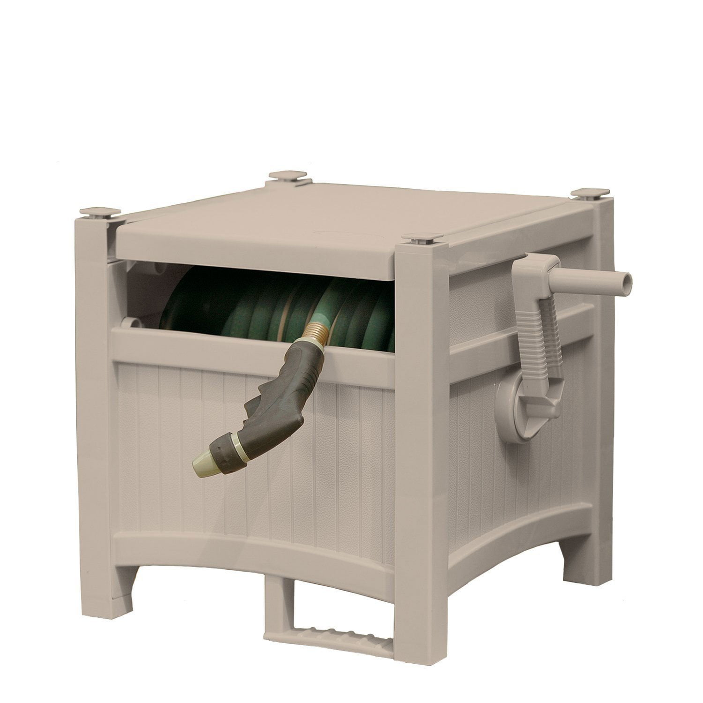 Suncast CPLPHH100D Hideaway 100' Resin Garden Hose Reel for 5/8" Hoses, Taupe Hardware > Hardware Accessories > Tool Storage & Organization > Garden Hose Storage Suncast 1 Pack