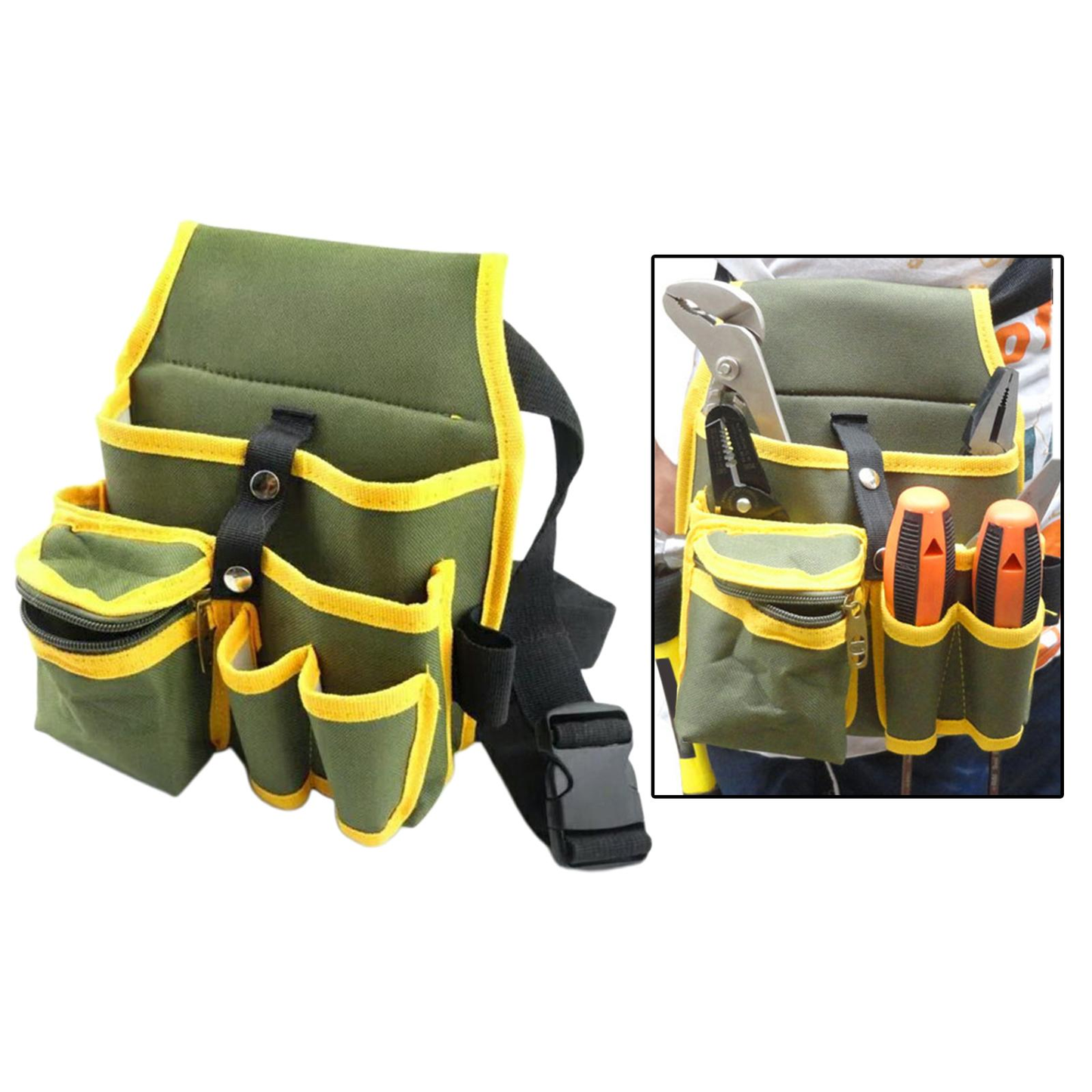 Single Side Tool Belt for Carpenters and Builders Professional Tool Pouch Bag for Maintenance and Electrician - Coffee Hardware > Hardware Accessories > Tool Storage & Organization > Tool & Equipment Belts CUTICATE Green