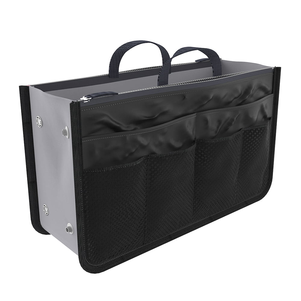 Willstar Handbag Organiser Insert Liner Travel Cosmetic Tote Bags Purse Organiser Bag with Handle Purple Hardware > Hardware Accessories > Tool Storage & Organization > Tool Organizer Liners & Inserts Willstar Black