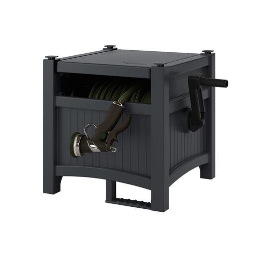 Suncast Hideaway Resin Garden Hose Reel for 5/8" Hoses, Cyberspace