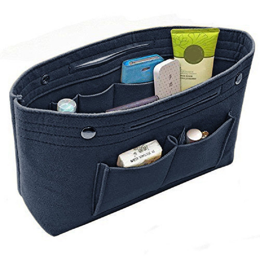 Women Thicken Large Capacity Cosmetic Storage Bag Travel Insert Organizer Handbag Purse Makeup Bag Hardware > Hardware Accessories > Tool Storage & Organization > Tool Organizer Liners & Inserts Jkerther Blue One Size