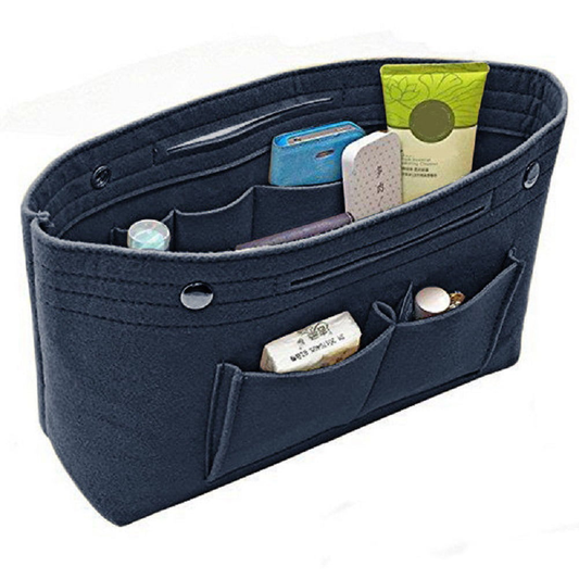 Women Thicken Large Capacity Cosmetic Storage Bag Travel Insert Organizer Handbag Purse Makeup Bag Hardware > Hardware Accessories > Tool Storage & Organization > Tool Organizer Liners & Inserts Jkerther Blue One Size