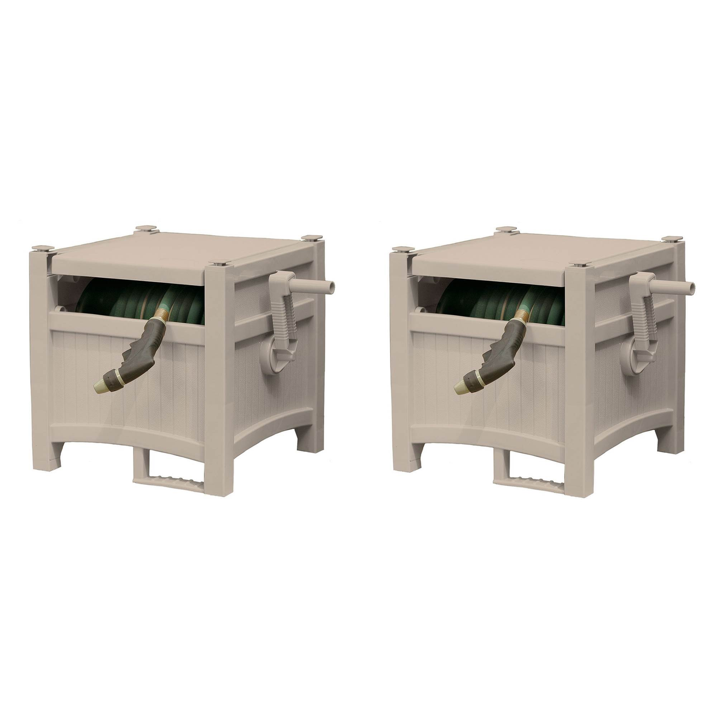 Suncast CPLPHH100D Hideaway 100' Resin Garden Hose Reel for 5/8" Hoses, Taupe Hardware > Hardware Accessories > Tool Storage & Organization > Garden Hose Storage Suncast 2 Pack