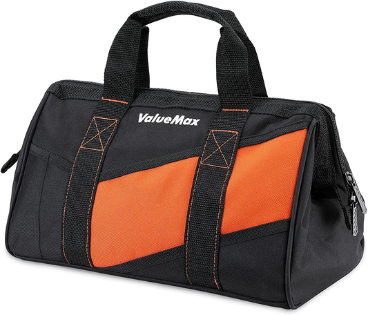 Valuemax 13-Inch Small Tool Bag, Wide Mouth Tool Bag with 12 Storage Pockets, Heavy Duty Orange Tool Tote Organizer Hardware > Hardware Accessories > Tool Storage & Organization > Tool Bags LIKE DESIGN 13"