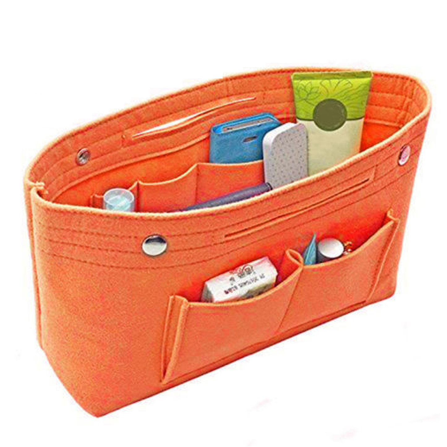 Women Handbag Organizer Bag Multi Pockets Felt Travel Bag Insert Liner Purse Travel Cosmetic Bag Hardware > Hardware Accessories > Tool Storage & Organization > Tool Organizer Liners & Inserts SHIBAOZI Orange One Size