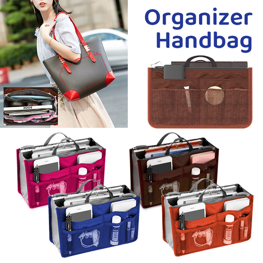 20L Organizer Insert Bag Polyester Large Capacity Cosmetic Liner Bag Multicoloured Travel Insert Handbag Hardware > Hardware Accessories > Tool Storage & Organization > Tool Organizer Liners & Inserts willkey Rose Red