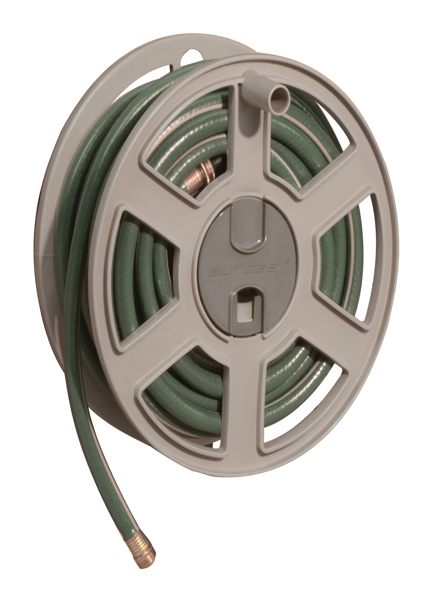 Suncast 100 Ft. Sidewinder® Mounted Resin Hose Reel, Taupe Hardware > Hardware Accessories > Tool Storage & Organization > Garden Hose Storage Suncast 1