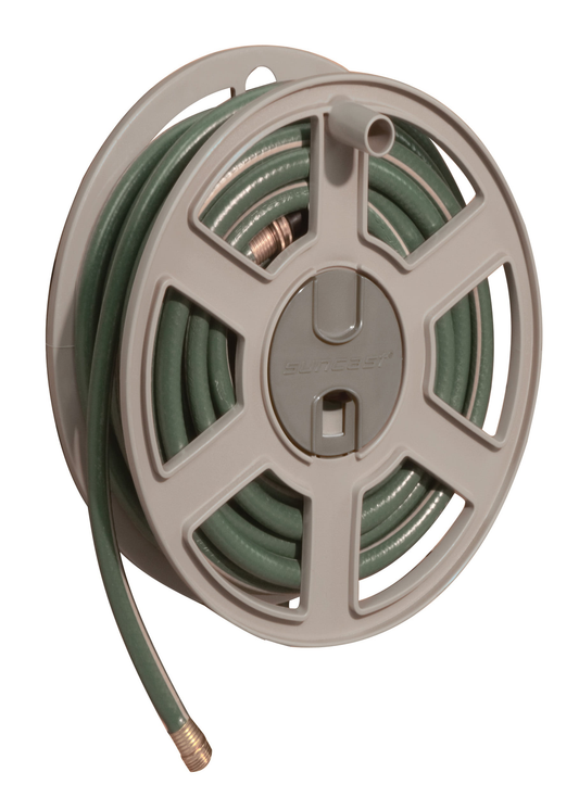 Suncast 100 Ft. Sidewinder® Mounted Resin Hose Reel, Taupe Hardware > Hardware Accessories > Tool Storage & Organization > Garden Hose Storage Suncast 1