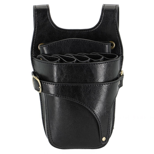 Scissors Belt Bag Hairdressing Set, Soft Leather Salon Hairdresser Barber Tool Box for Hairdressing Tools Scissors Bag with Adjustable Belt - Professional Scissors Belt Bag Hardware > Hardware Accessories > Tool Storage & Organization > Tool Bags DEFNES 1 Black