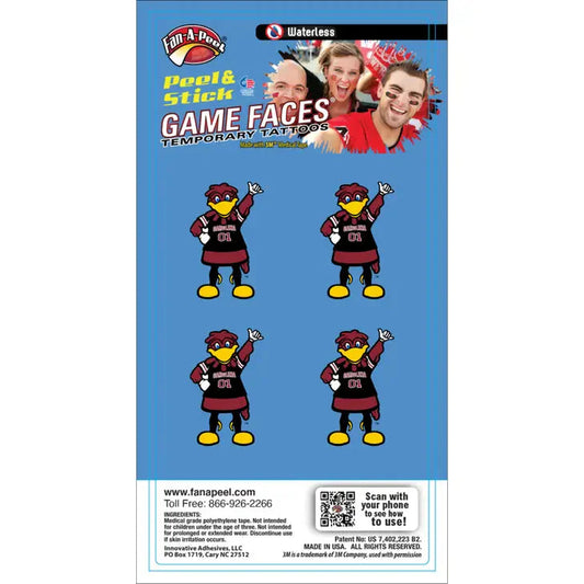 South Carolina Gameday Temporary Face Tattoo