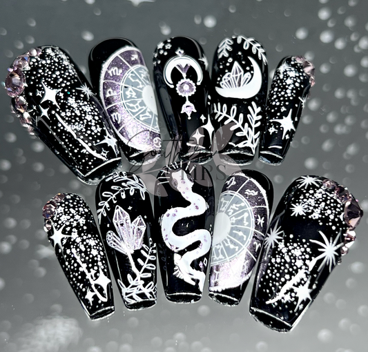 Zodiac Wheel Press on Gel Nails ($CAD)